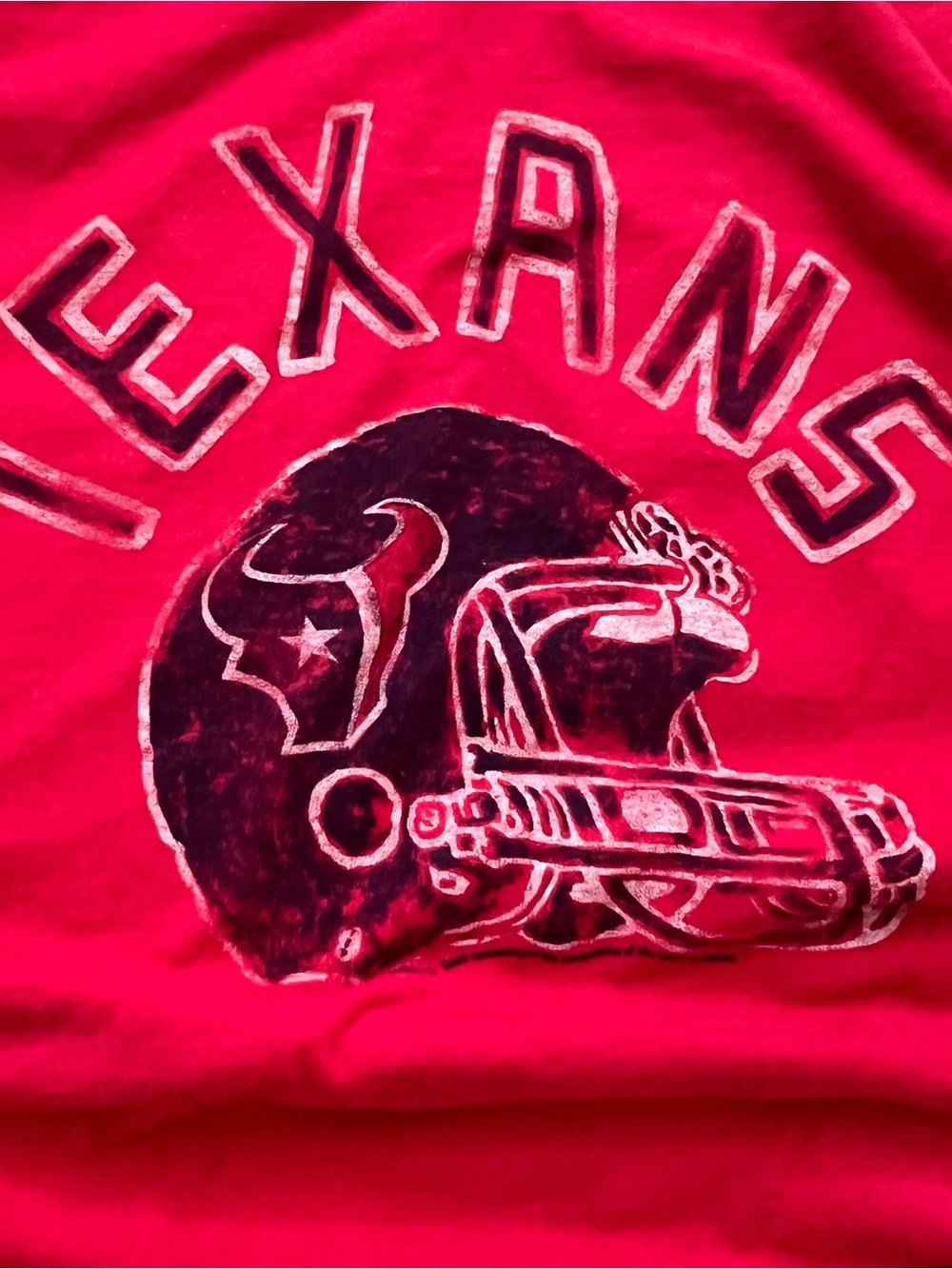 Vintage Houston Texans Shirt Adult Large Red Spellout Helmet Logo Crew Neck Y2K - Picture 6 of 11